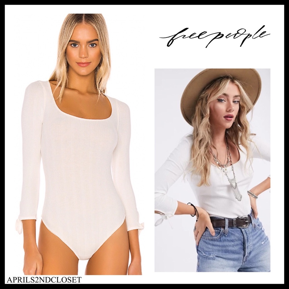 FREE PEOPLE BOHO BODYSUIT LONG SLEEVES TEE TOP A2C - Picture 4 of 16